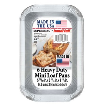 Handi-Foil 6 pk Heavy Duty Foil Mini Loaf Pans, 5.7" x 3.3"