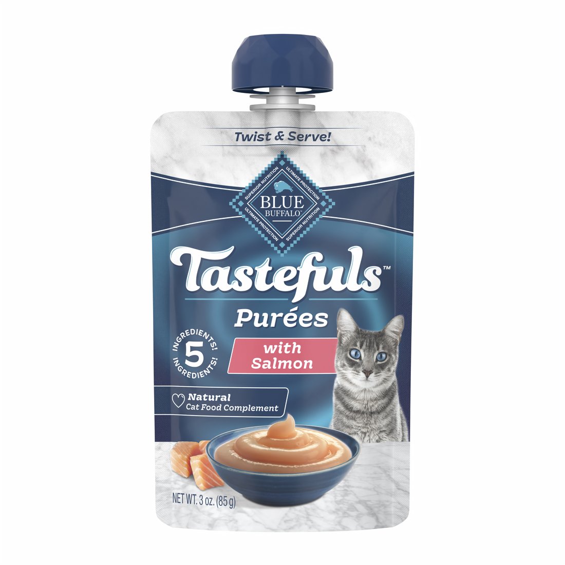 Blue Buffalo Tastefuls Puree Salmon Wet Cat Food Complement Shop Food