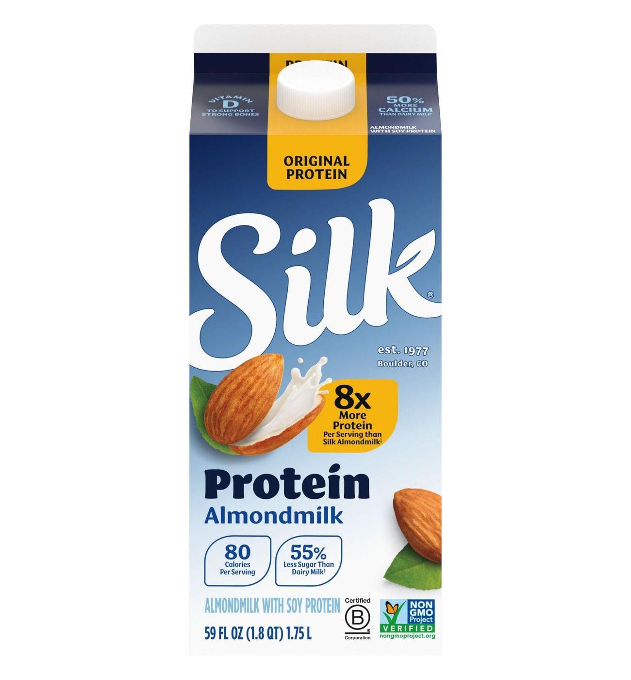 Silk Original Protein Almond Milk; image 1 of 8
