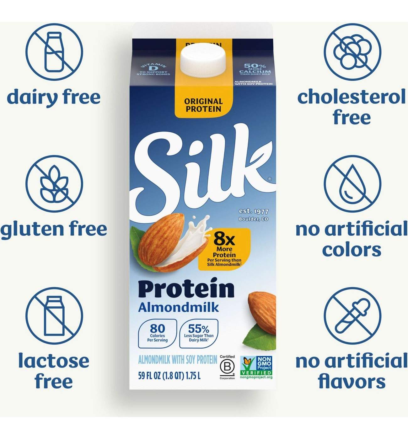 Silk Original Protein Almond Milk; image 4 of 8