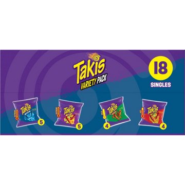 Takis Mixed Rolled Tortilla Chips Variety Pack, 18 ct