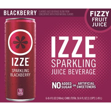 Izze Sparkling Juice Blackberry 6 pk Cans