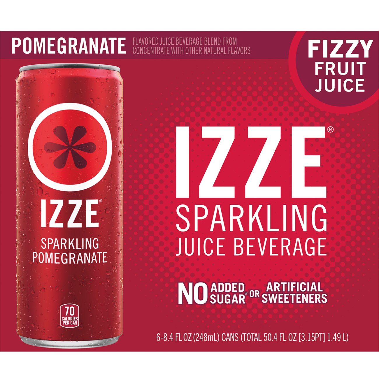 Izze Sparkling Juice Pomegranate 6 pk Cans Shop Soda at HEB