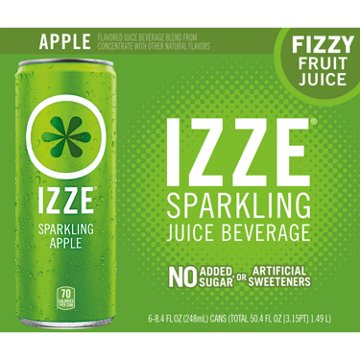 Izze Sparkling Juice Apple 6 pk Cans