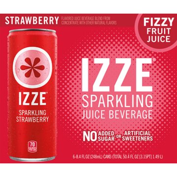 Izze Sparkling Juice Strawberry 6 pk Cans