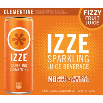 Izze Sparkling Juice Clementine 6 pk Cans