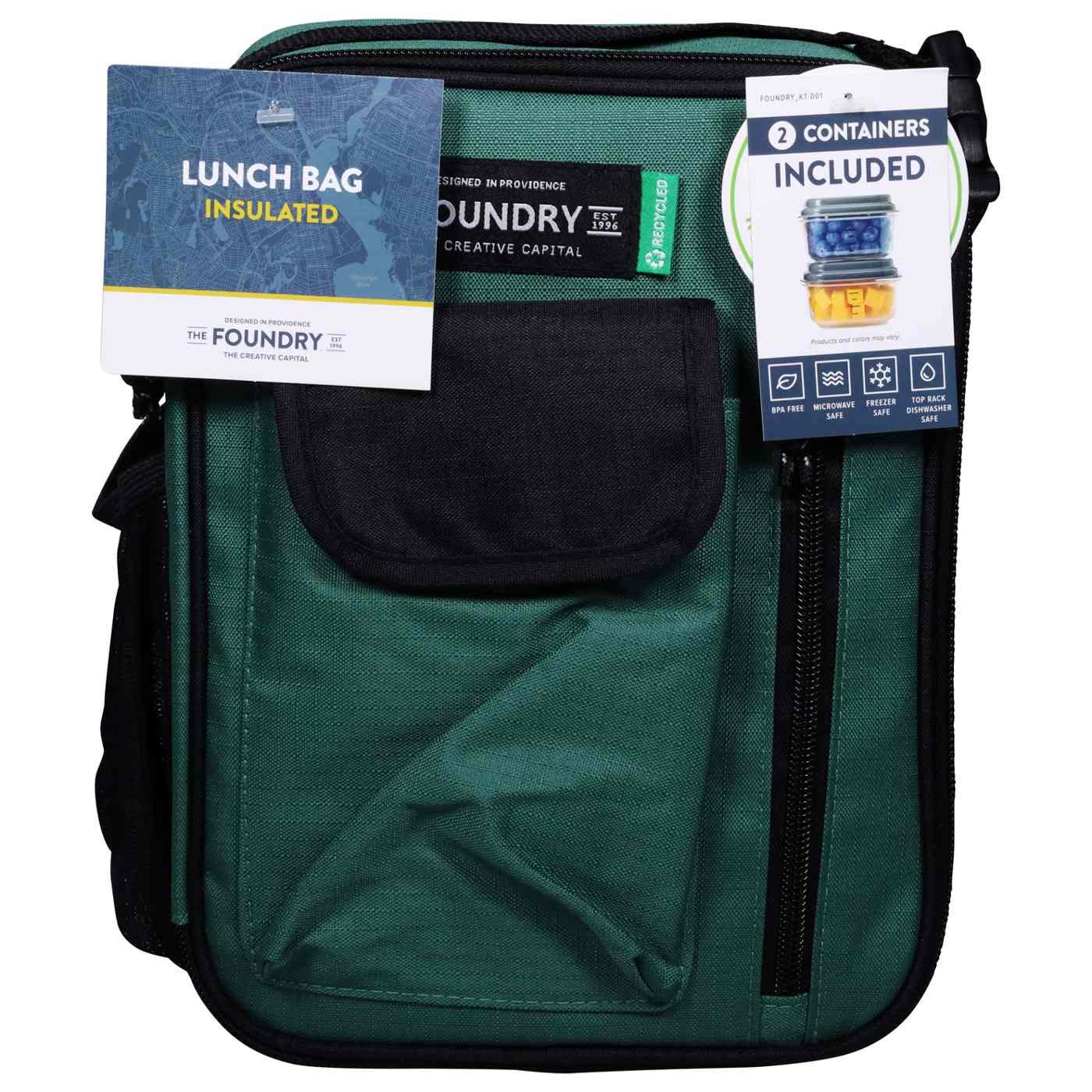 Fit + Fresh Foundry Recycled Lunch Bag Kit - Green; image 1 of 2