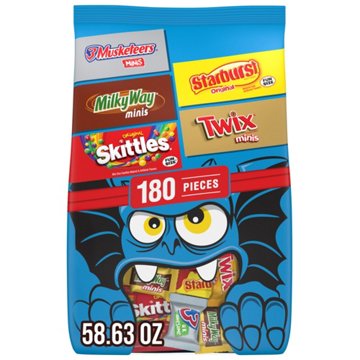 3 Musketeers, Milky Way, Starburst, Skittles & Twix Assorted Fun Size Halloween Candy