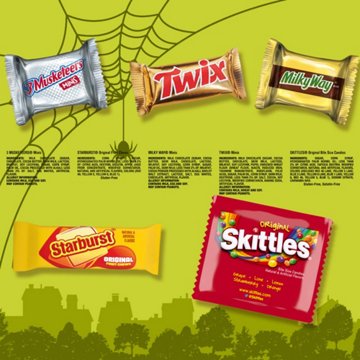 3 Musketeers, Milky Way, Starburst, Skittles & Twix Assorted Fun Size Halloween Candy