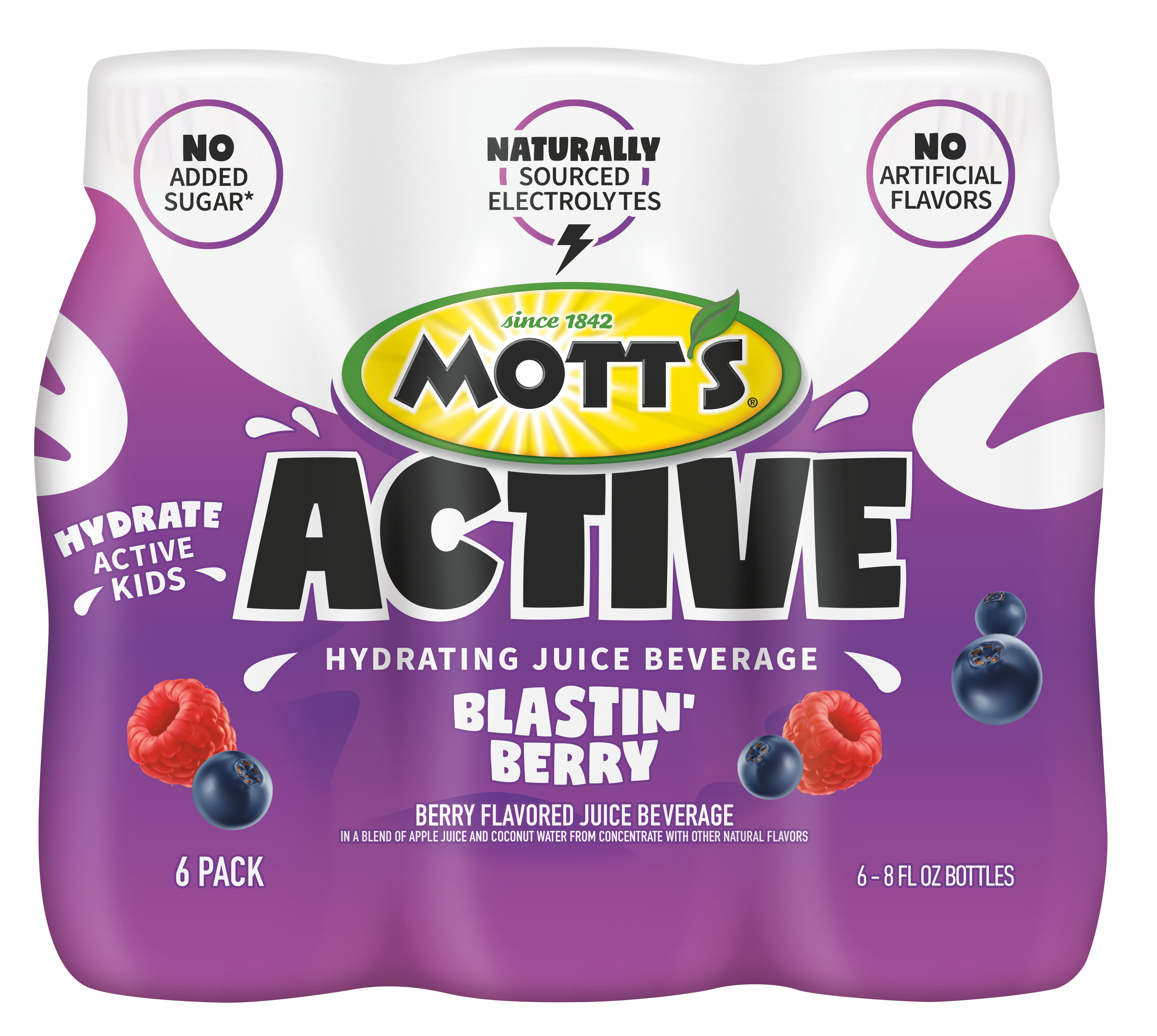 Mott S Active Hydrating Juice Beverage 6 Pk Bottles Blastin Berry Shop Juice At H E B