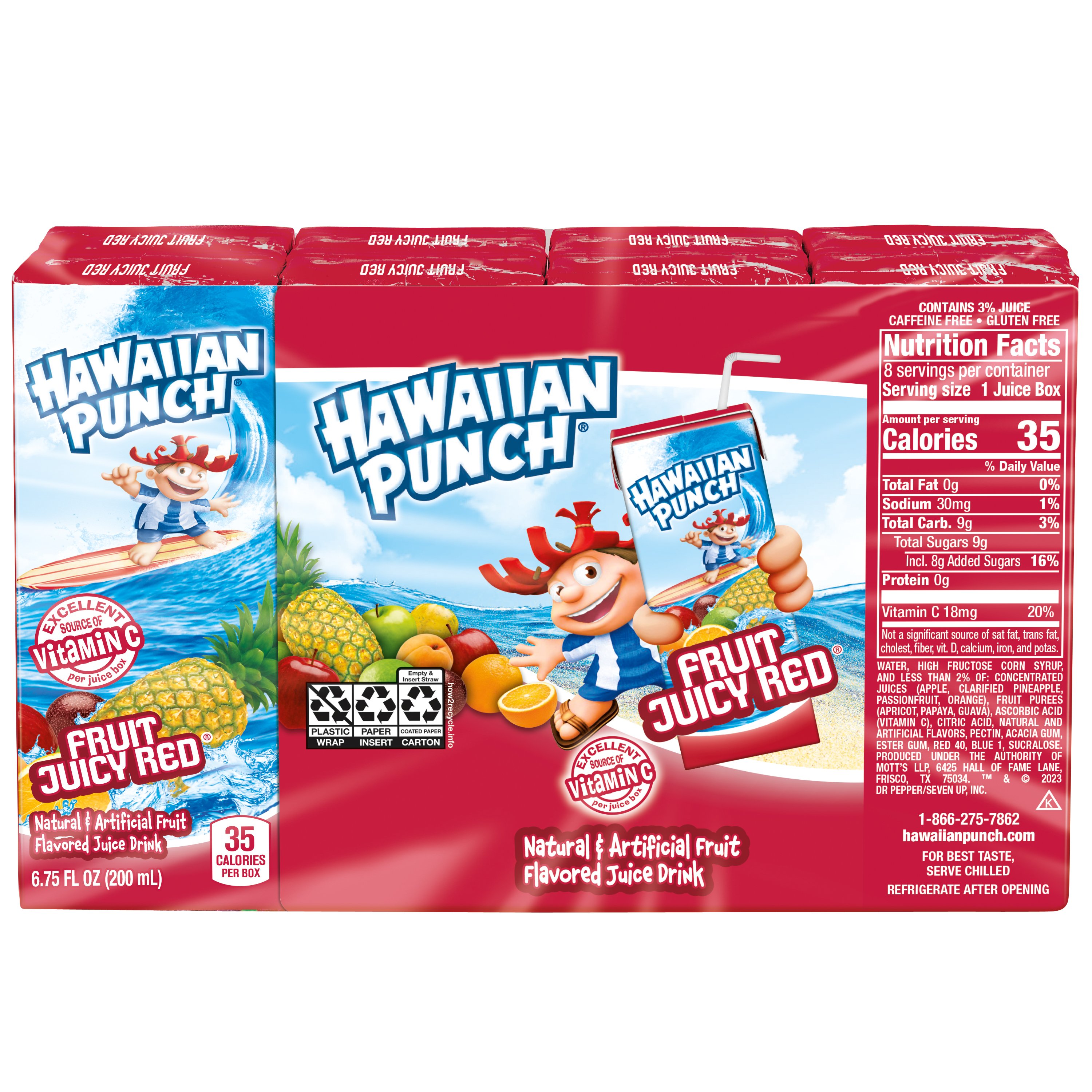 Hawaiian Punch Fruit Juicy Red 8 pk Juice Boxes - Shop Juice at H-E-B
