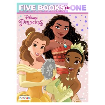 Bendon Disney Princess 5 Books In 1 Coloring and Activity Book