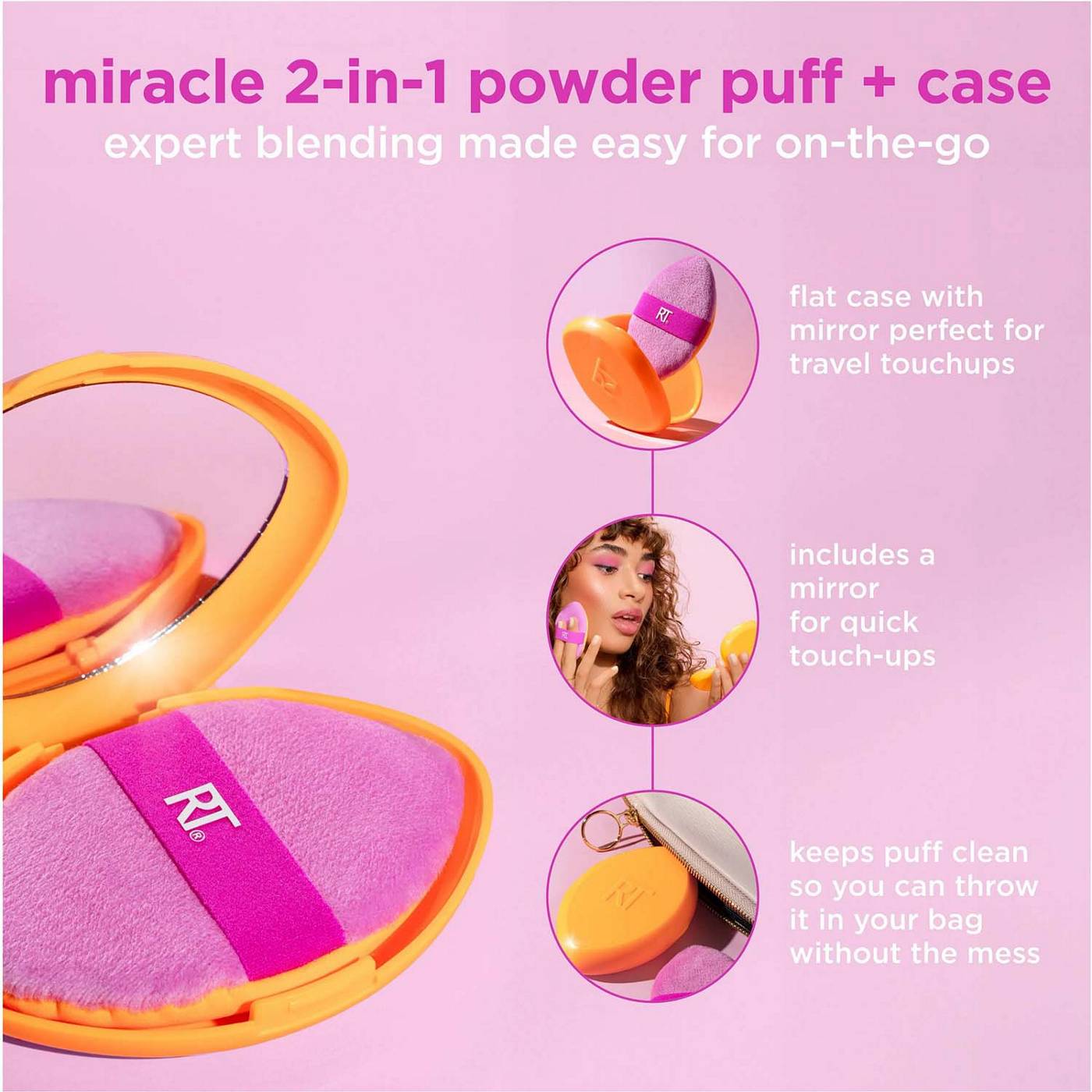 Real Techniques Miracle 2 In 1 Powder Puff & Case; image 6 of 9