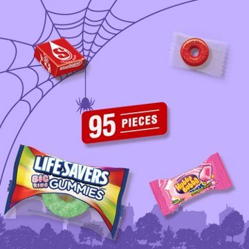 Starburst, Life Savers & Hubba Bubba Assorted Halloween Candy, 95 pc