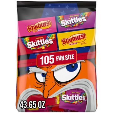 Skittles & Starburst Assorted Fun Size Chewy Halloween Candy