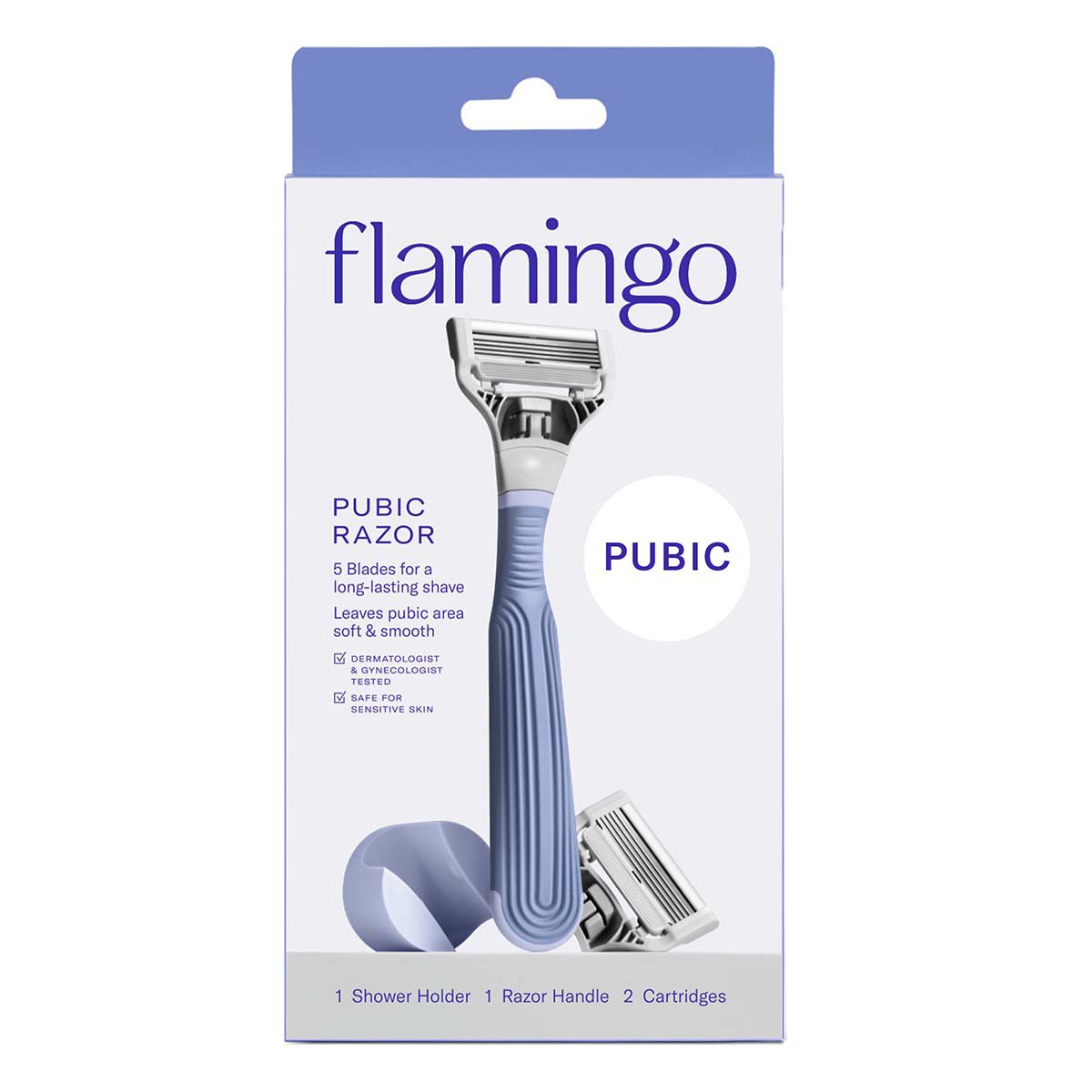 Flamingo Women's Pubic Razor with Handle & Blade Cartridges Shop