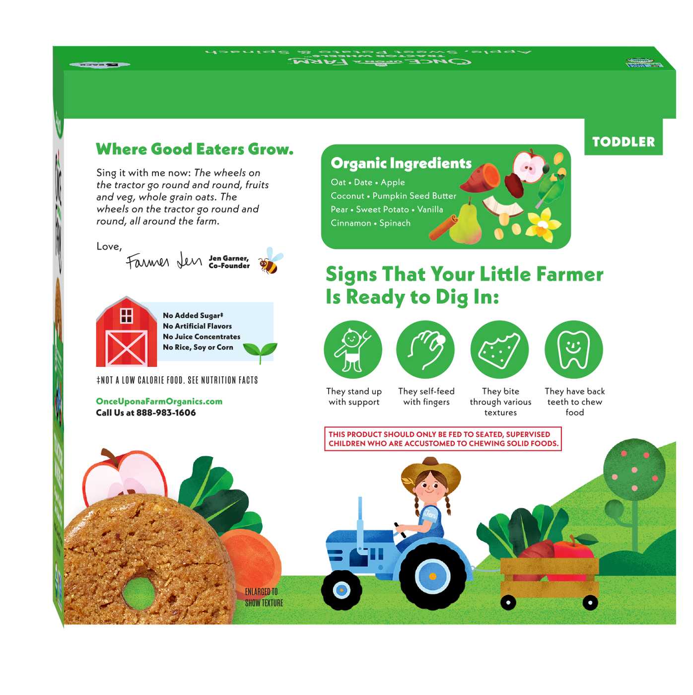 Once Upon a Farm Tractor Wheels Organic Toddler Soft-Baked Bar - Apple, Sweet Potato & Spinach; image 2 of 2