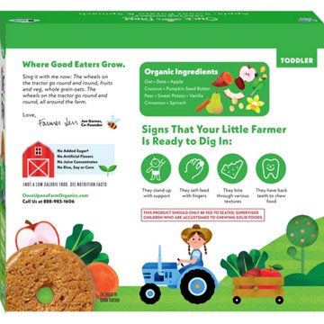 Once Upon a Farm Tractor Wheels Organic Toddler Soft-Baked Bar - Apple, Sweet Potato & Spinach