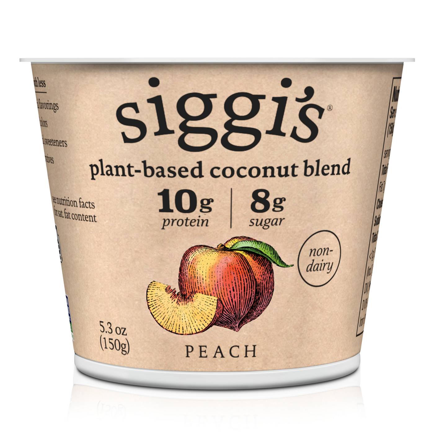 Siggi's Plant-Based Coconut Blend Peach Yogurt; image 1 of 3