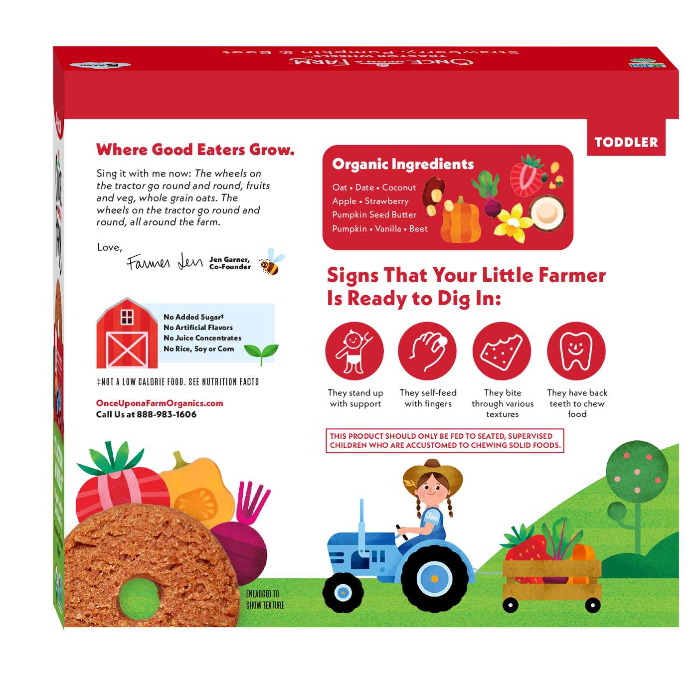 Once Upon a Farm Tractor Wheels Organic Toddler Soft-Baked Bar - Strawberry, Pumpkin & Beet; image 2 of 2