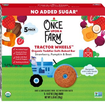 Once Upon a Farm Tractor Wheels Organic Toddler Soft-Baked Bar - Strawberry, Pumpkin & Beet
