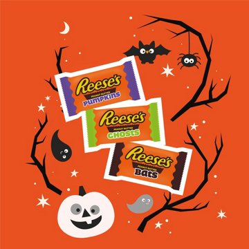 Reese's Snack Size Peanut Butter Shapes Halloween Candy - Jumbo Bag, 14.4 oz