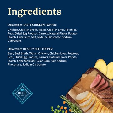 Blue Buffalo Delectables Chicken & Beef Dog Food Topper Variety Pack