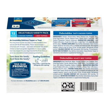 Blue Buffalo Delectables Chicken & Beef Dog Food Topper Variety Pack