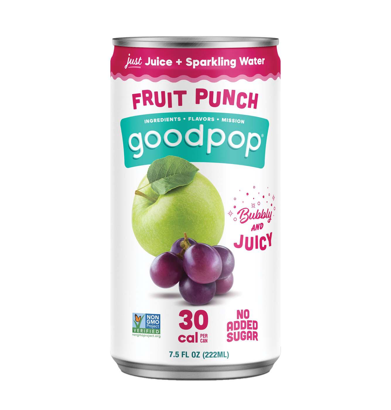 GoodPop Just Juice 6 pk Mini Cans with Bubbly Water - Fruit Punch; image 2 of 2