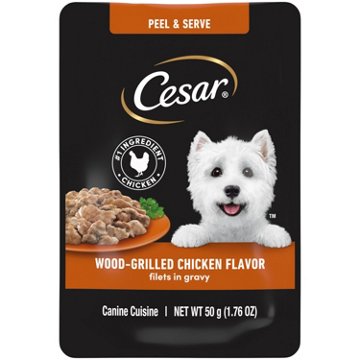 Cesar Filets in Gravy Wet Dog Food - Wood-Grilled Chicken Flavor