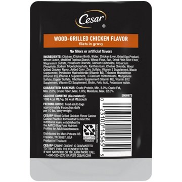 Cesar Filets in Gravy Wet Dog Food - Wood-Grilled Chicken Flavor
