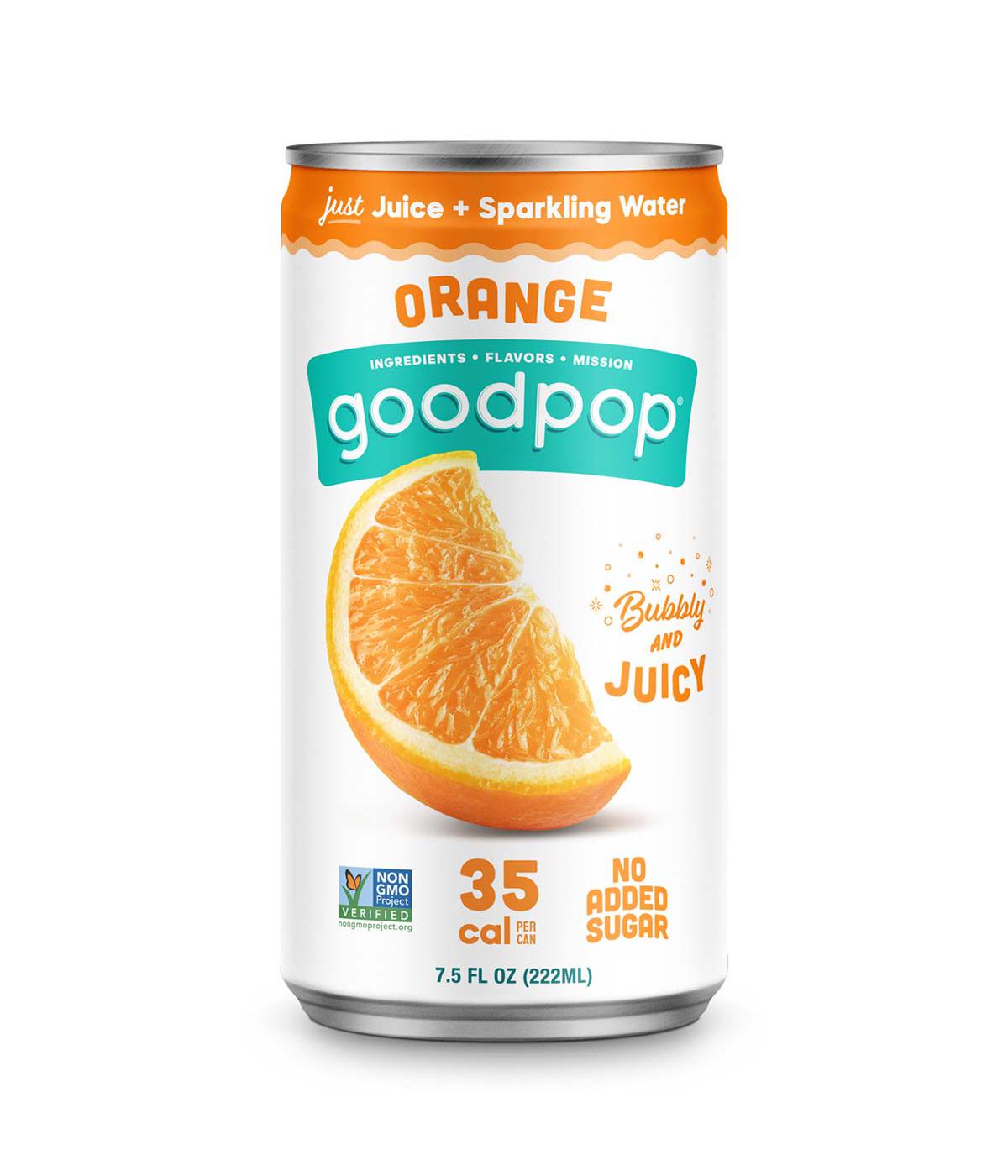 GoodPop Just Juice with Bubbly Water 6 pk Mini Cans - Orange; image 2 of 2