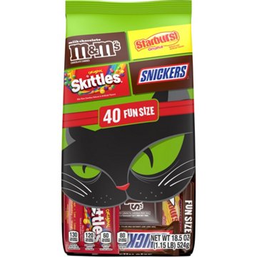 M&M'S, Snickers, Skittles & Starburst Assorted Fun Size Halloween Candy, 18.5 oz