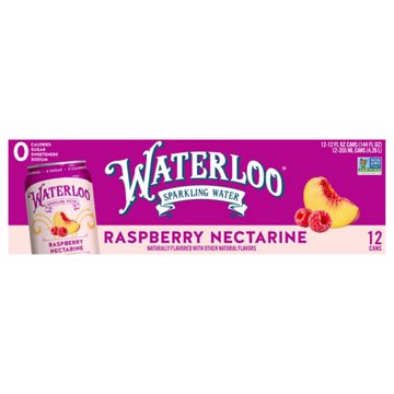 Waterloo Raspberry Nectarine Sparkling Water 12 pk Cans