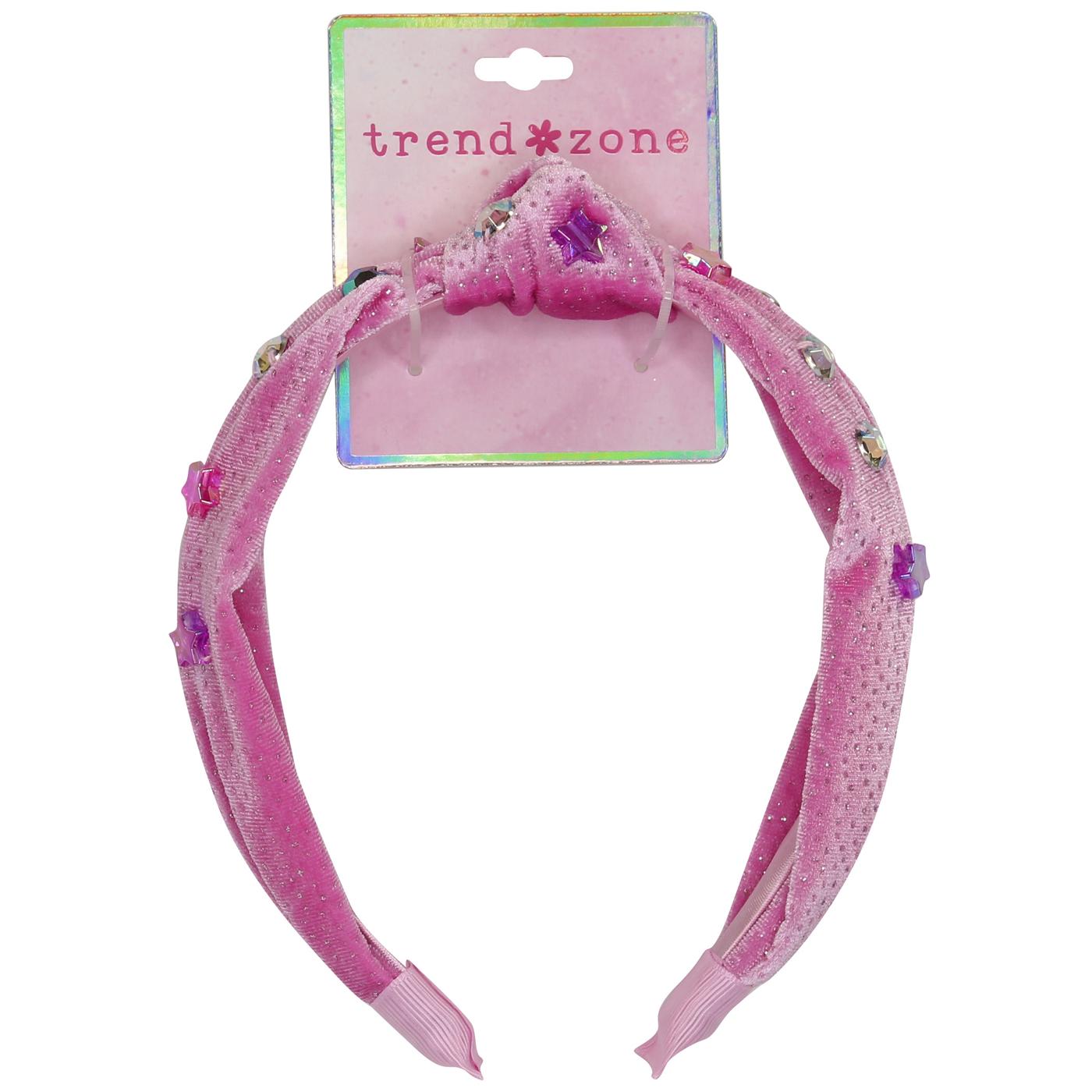 Trend Zone Bejeweled Velvet Knot Top Hair Headband ; image 1 of 2