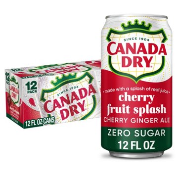 Canada Dry Zero Sugar Fruit Splash Cherry Ginger Ale 12 pk Cans