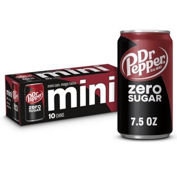 Dr Pepper Zero Sugar Soda 10 pk Mini Cans