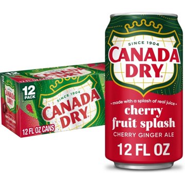 Canada Dry Fruit Splash Cherry Ginger Ale Soda 12 pk Cans