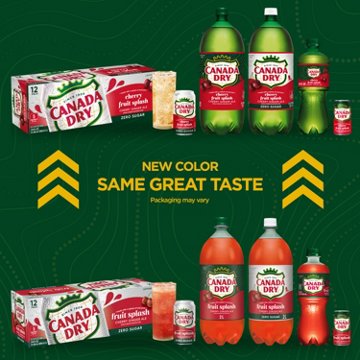 Canada Dry Fruit Splash Cherry Ginger Ale Soda 12 pk Cans