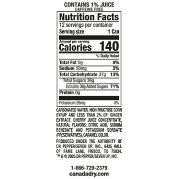 Canada Dry Fruit Splash Cherry Ginger Ale Soda 12 pk Cans