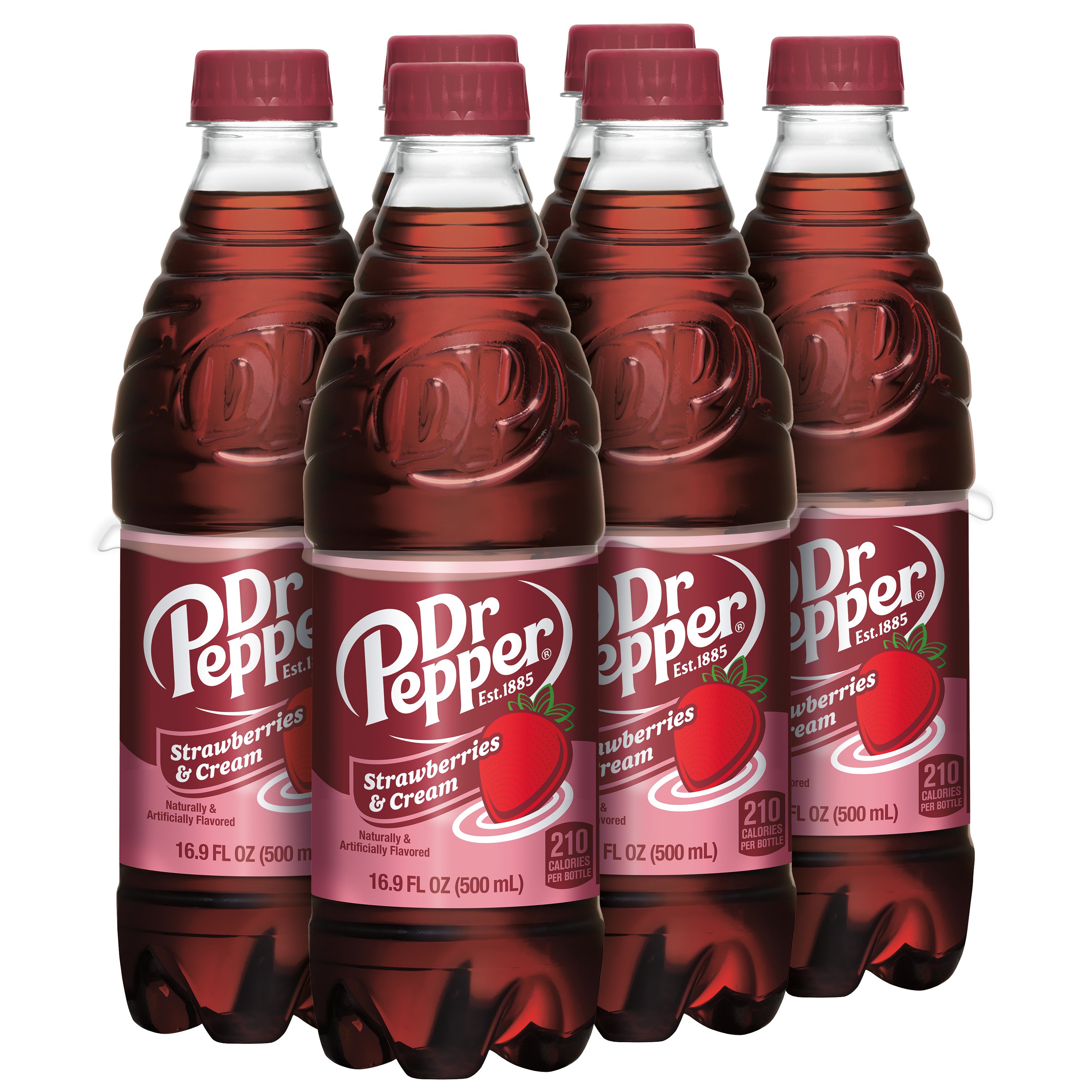 Dr Pepper Dr Pepper Strawberry & Cream 6 pk Bottles - Shop Soda at H-E-B