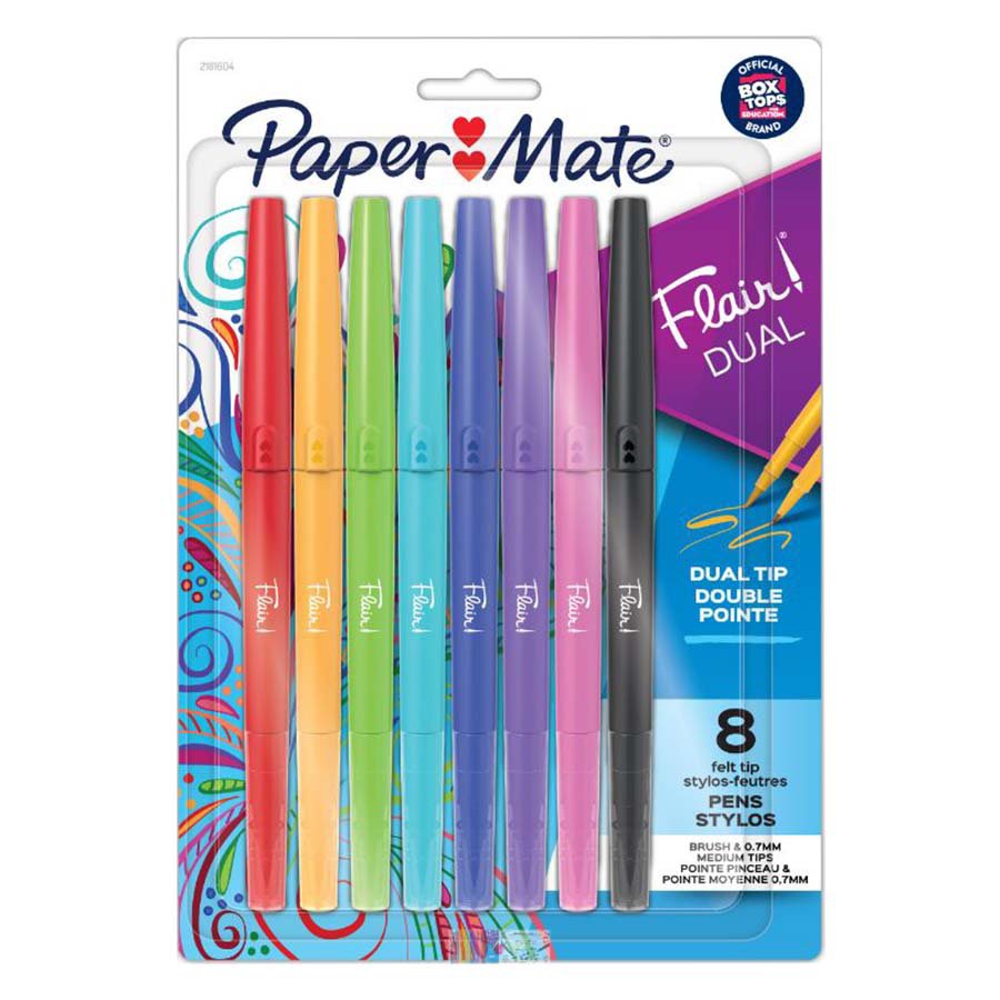 Paper Mate Flair Dual Felt Tip Pens - Assorted Ink - Shop Pens at H-E-B