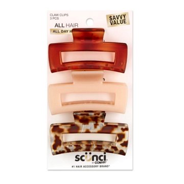 Scunci Claw Hair Clips, 3 ct