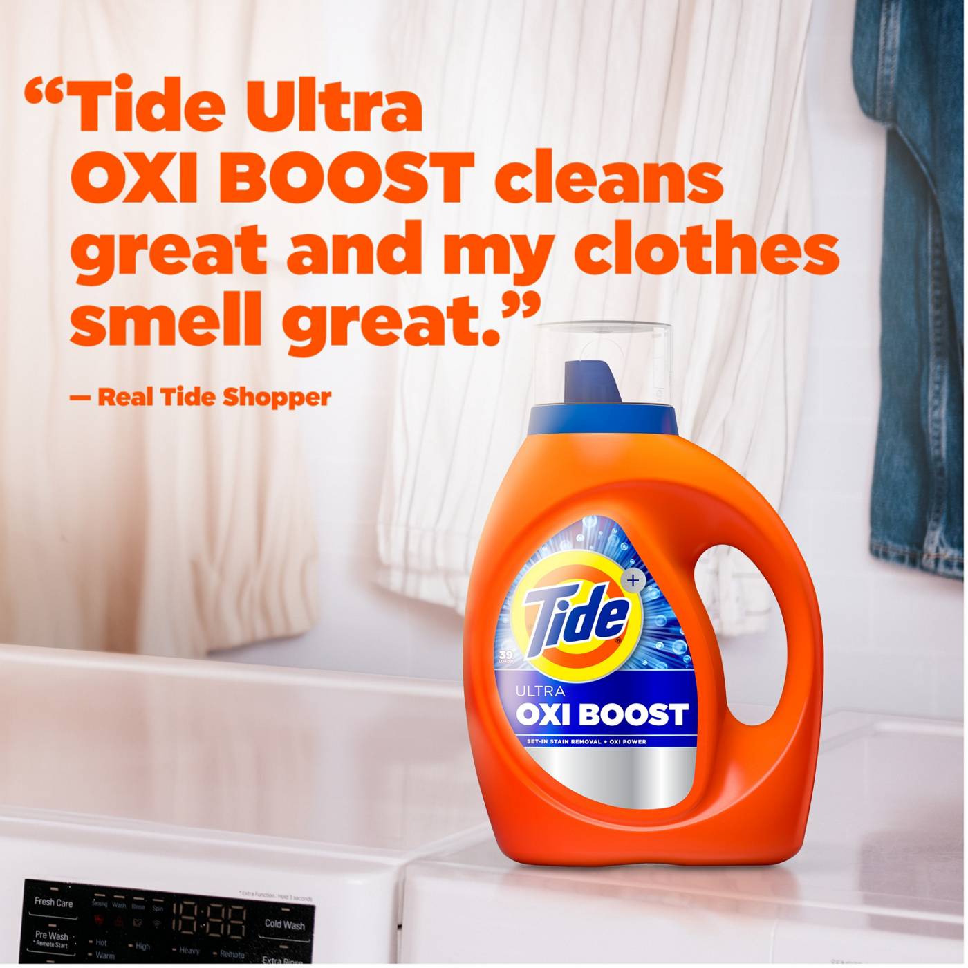 Tide Ultra Oxi Boost Liquid Laundry Detergent, 26 Loads; image 2 of 14