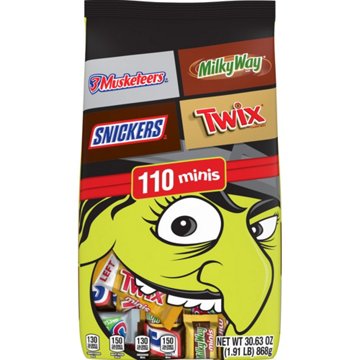 Snickers, Twix, Milky Way & 3 Musketeers Assorted Mini Chocolate Halloween Candy