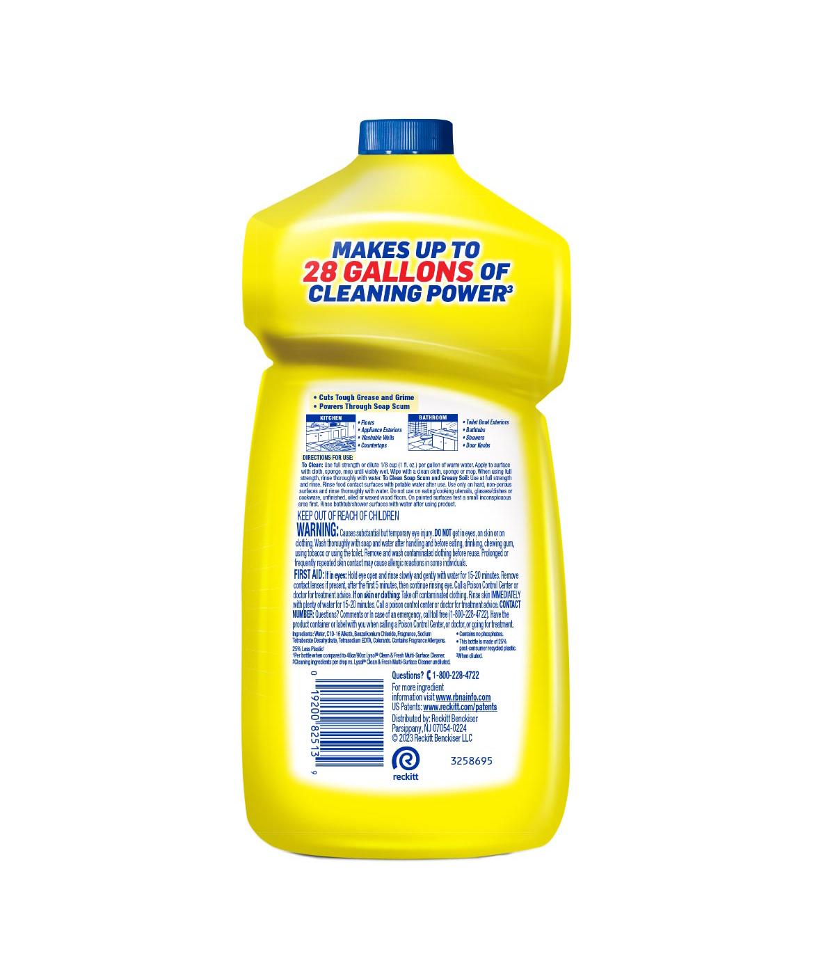 Lysol Power Clean Concentrated Multi-Surface Cleaner - Lemon & Sunflower; image 2 of 2