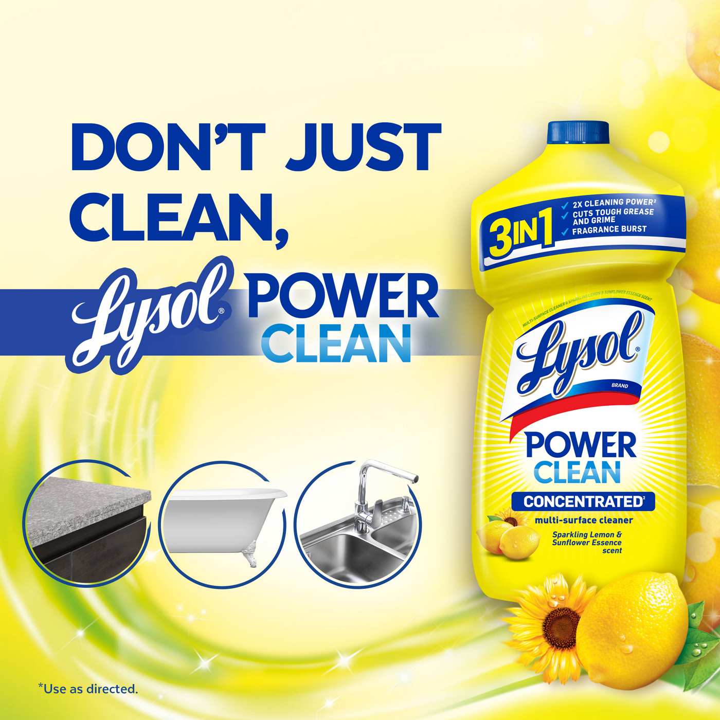 Lysol All Purpose Cleaner Pourable Multi Purpose Disinfectant - Lemon; image 3 of 6