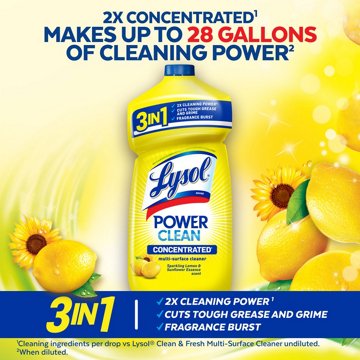 Lysol All Purpose Cleaner Pourable, Multi Purpose Disinfectant, Lemon