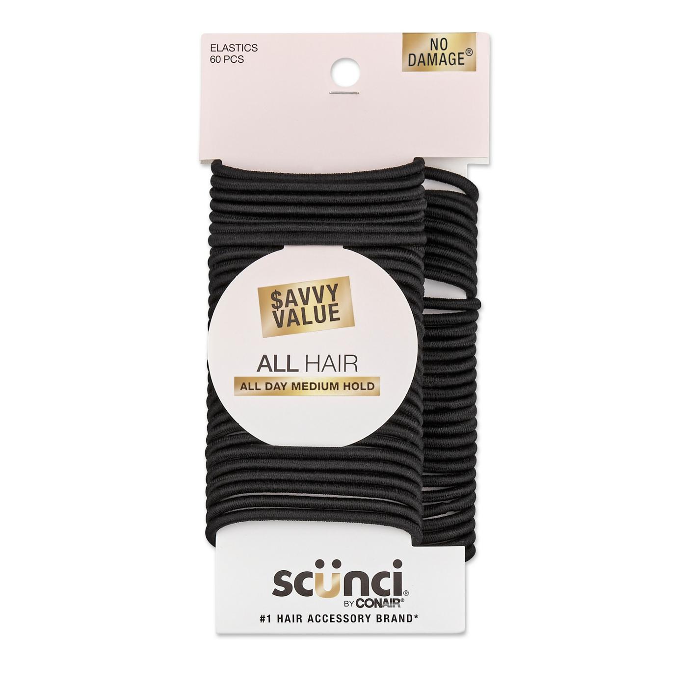 Scunci Elastic Hair Ties - Black ; image 1 of 2