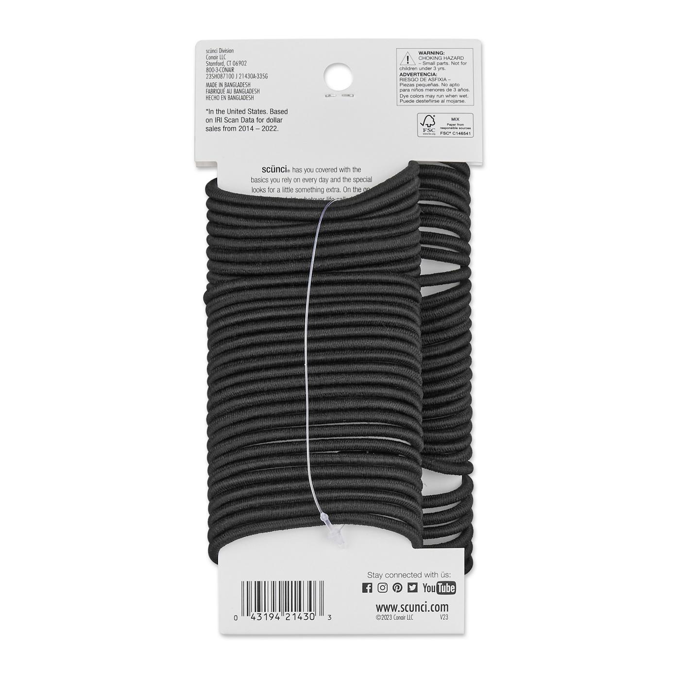 Scunci Elastic Hair Ties - Black ; image 2 of 2